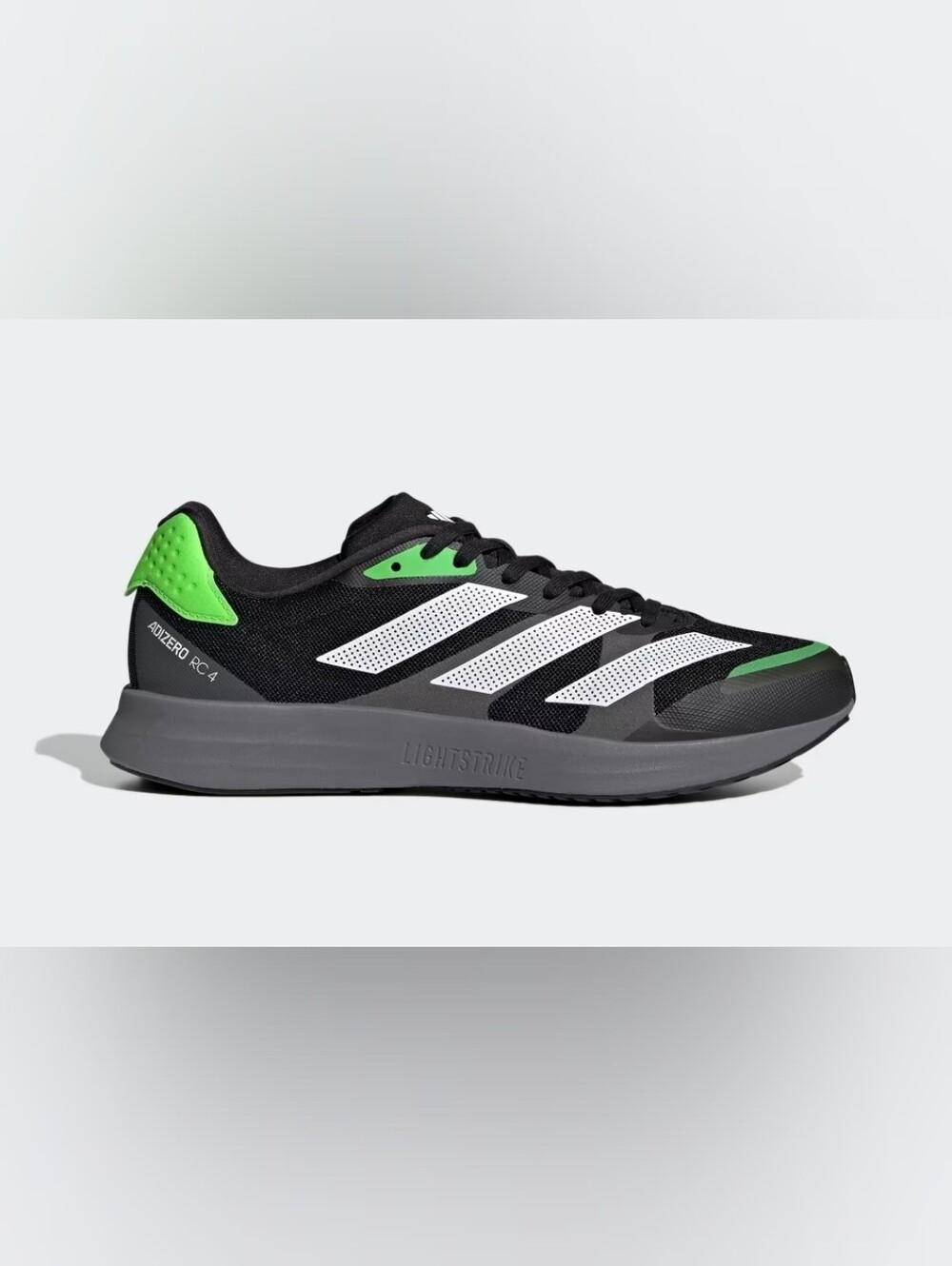 Adidas Men’s Black White Green Running Shoes Sz 10